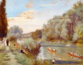 Roeiboten op een rivier, 1931